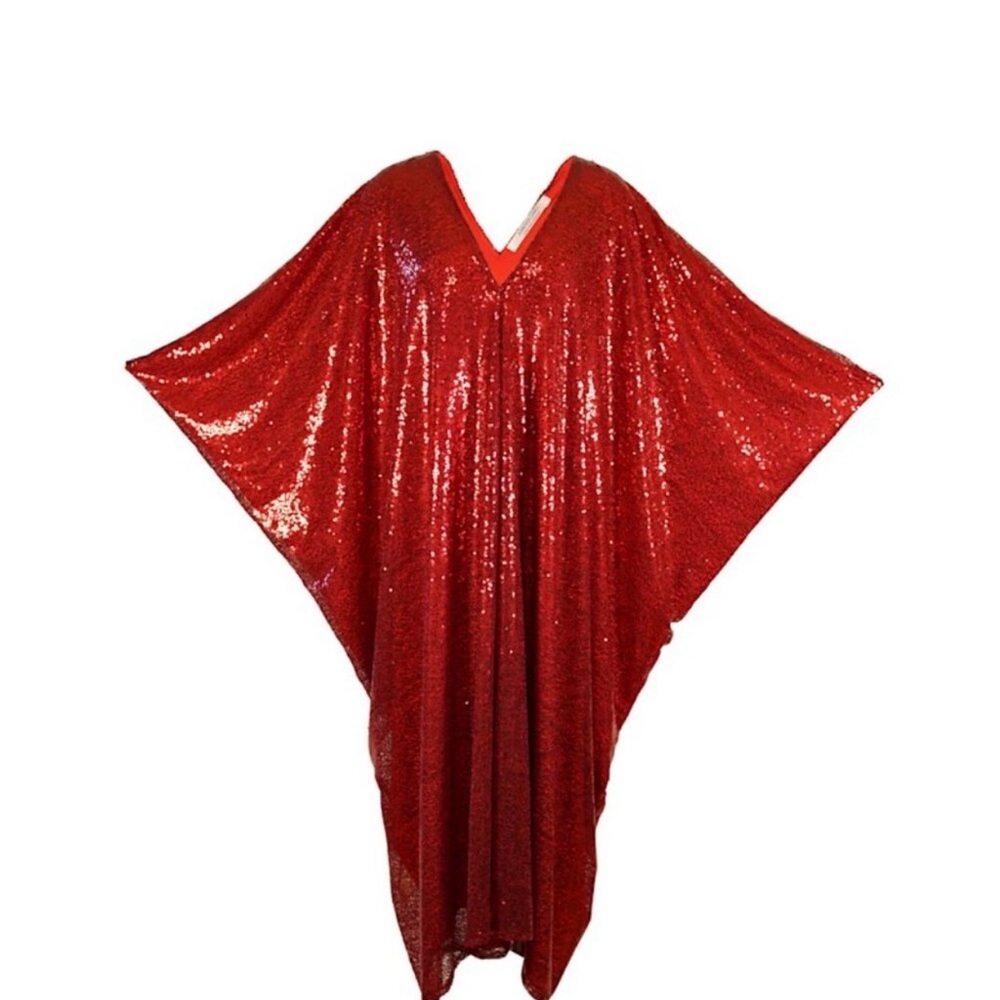 Scarlet Sequin Asymmetrical Kaftan